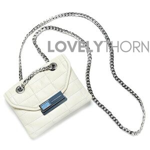 HAYDEN-HARNETT // ltd ed mini bree buttery quilted white leather chain strap bag